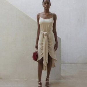 CULT GAIA NATASHA SATIN TIE FRONT DRESS